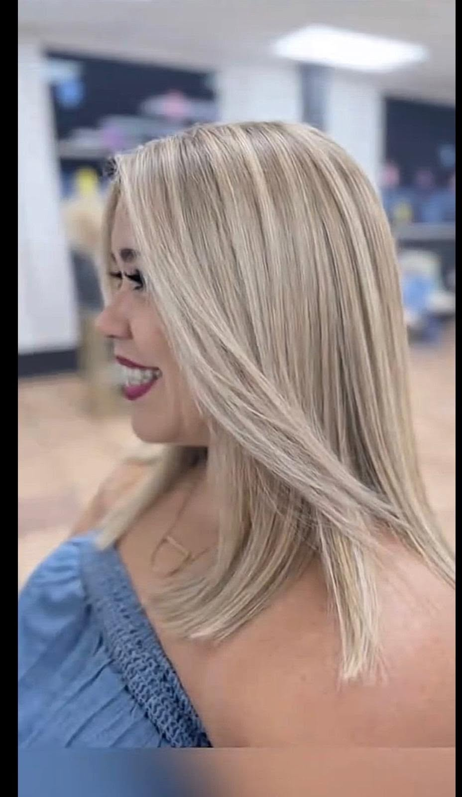 Rubio luminoso con highlights finos por Grace Glamour